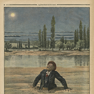 Stuck in quicksand, illustration from Le Petit Journal, supplement illustre