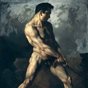Study of a Male Nude (oil on canvas)