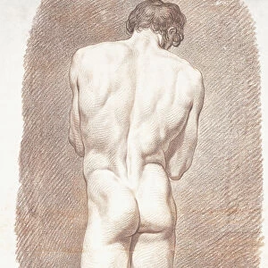 Study of a Male Nude, seen from Behind, 1774 (red chalk)