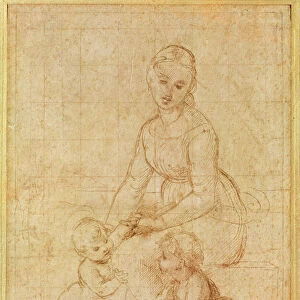 Study of the Virgin for La Belle JardiniAeere or Madonna and Child with
