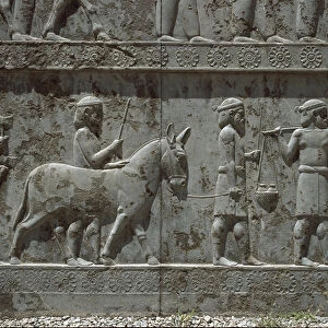 Submissive peoples bring gifts to Darius I. Reliefs of the eastern staircase of