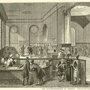 The Subscription-Room at "Lloyd s", from an old print (engraving)