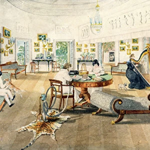 The Summer Room in the Artists House at Patna, India, 11 September 1824 (w / c