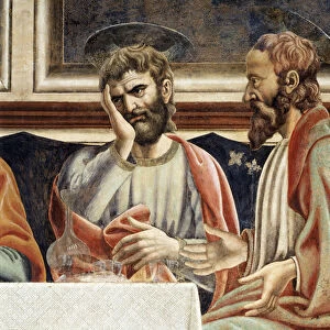 Last supper, detail of James, son of Alphaeus and Simon (Fresco, 1445-1450)