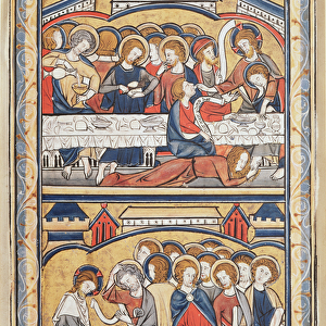 The Last Supper and the Washing of the Feet, c. 1260 (tempera & gold leaf on parchment)