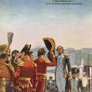 The surrender of Malta to the British, 4 September 1800 (colour litho)