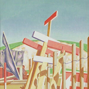 A Sussex By-Pass, 1937 (tempera on canvas & panel)