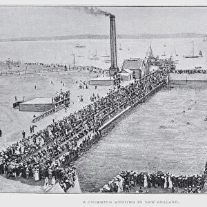 A swimming meeting in New Zealand (litho)