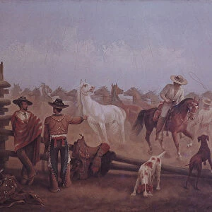 Tejano Ranchers, 1877 (colour litho)