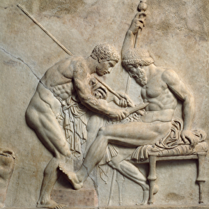 Telephus (or Telephos) treated by a surgeon. 1rst century BC (relief)