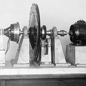 Television scanning disk invented by August Karolus, c. 1930 (b / w photo)
