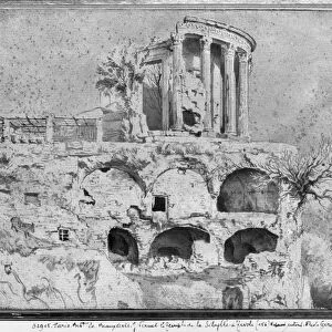 Temple of the Sibyl, Tivoli (pen & wash on paper)