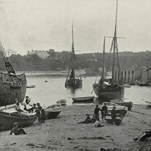 Tenby, in the Harbour (b / w photo)