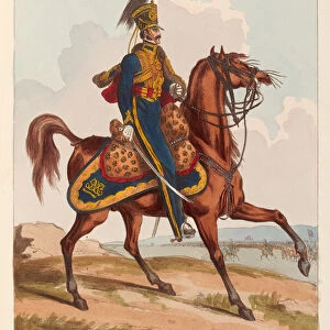 Tenth Hussars (aquatint, coloured)