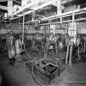 The testing room, Leland & Faulconer Manufacturing Company, Detroit, 1903 (b / w photo)