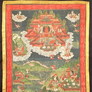 Thangka of the Paradise of Amitabha (painted silk)