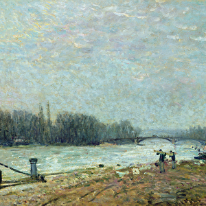 After the Thaw, the Seine at Suresnes Bridge, 1880 (oil on canvas)
