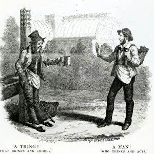 A Thing! That drinks and smokes; A Man! Who thinks and acts, 19th Century (engraving)