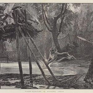 Tiger-Hunting in Mysore, India (engraving)