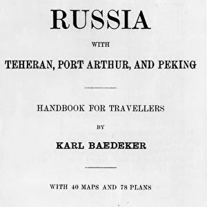 Title page from a Baedeker guide to Russia, published 1914 (engraving) (b / w photo)