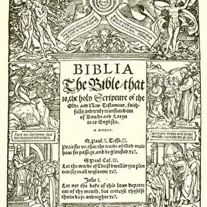 Title page of the Bible of 1535 (engraving)