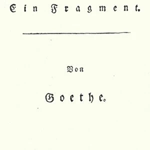 Title page from the first edition of Faust, by Johann Wolfgang Von Goethe (engraving)
