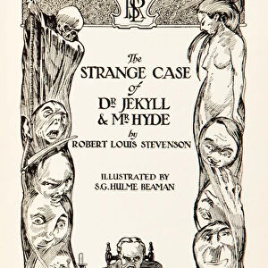 Title page from the Strange Case of Dr Jekyll and Mr Hyde by Robert Louis Stevenson (1850-1894) Illustration by S. G. Hulme Beamam (1887-1932) for a 1930 edition. See more information below
