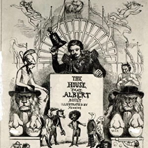 Titlepage from The House that Albert Built, 1880 (engraving) (b / w photo