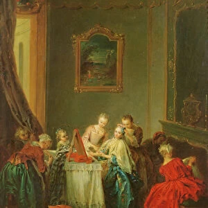 The Toilet: Young woman at her Dressing Table (oil on canvas)