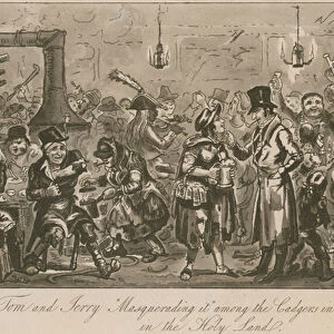 Tom and Jerry masquerading it among the cadgers in the back slums in the Holy Land (engraving)