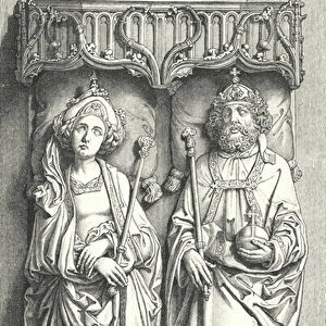 Tomb of Henry II, Holy Roman Emperor, and Cunigunde of Luxembourg, Bamberg Cathedral, Germany (engraving)