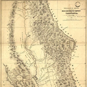 Topographical sketch of the gold & quicksilver district of California, 1848 (engraving)