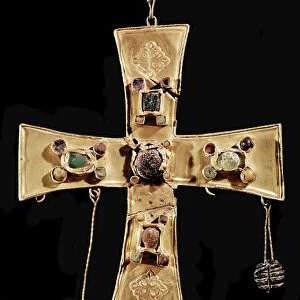 Torredonjimeno cross (metal inlaid with precious stones and floral ornaments