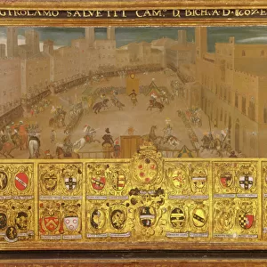 Tournament in the Piazza del Campo, Siena, 1607-10 (oil on panel)