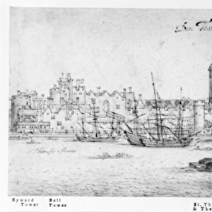 The Tower of London, c. 1637-41 (pen and ink, graphite and w / c on paper)