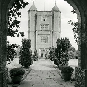 The Tower seen through the gateway looking east across the outer court, Sissinghurst Castle, from The English Manor House (b/w photo)