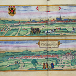 Town Plan of Vienna and Buda, from Civitates Orbis Terrarum