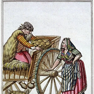 Traders in Bordeaux, 1810 (engraving)