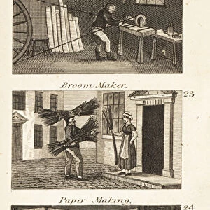 Trades in Regency England: Turnery, broom-maker and paper making
