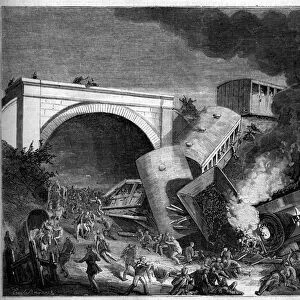 Train accident on the Northern Railway of London, England, September 3, 1861