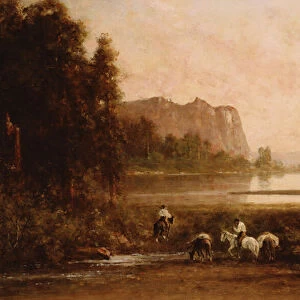 Trappers in Yosemite Mountains, 1899 (oil on canvas)