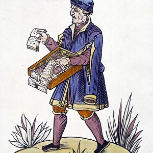 Travelling merchant of Books of Hours - Engraving of the 16th century