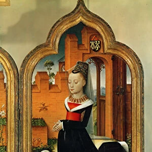 Triptych of Jean de Witte, right panel: Maria Hoose, wife of Jean de Witte, 1473
