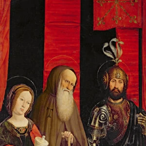 Triptych of Moses and the Burning Bush, left panel depicting Rene I d Anjou
