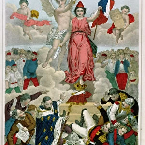 Triumph of the Republic, 1875 (colour litho)