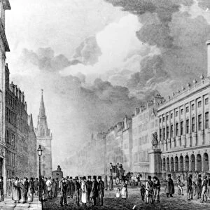 The Trongate of Glasgow, print made by David Allan (litho)
