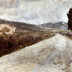 The Tuscan Road. Painting by Amedeo Modigliani (1884-1920), 1899. Oil on cardboard