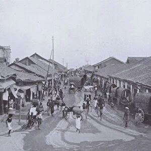 Another Typical Street Scene in Native Quarters, Colombo (b / w photo)