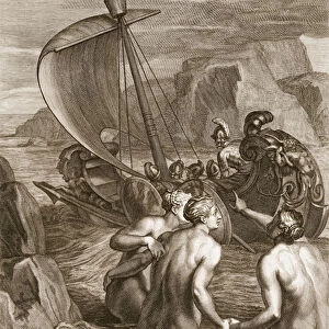 Ulysses and his Companions Avoid the Charms of the Sirens, 1731 (engraving)