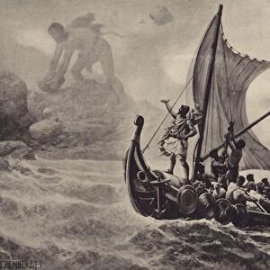 Ulysses deriding the Cyclops (litho)